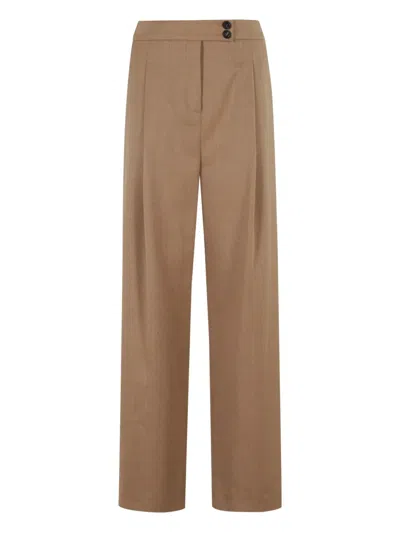Eleventy Pleated-front Straight Trousers In Brown