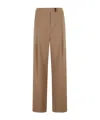 Eleventy Wide-leg Trousers With Front Pleats In Brown