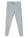 Eleventy Pleated-front Trousers In Silver