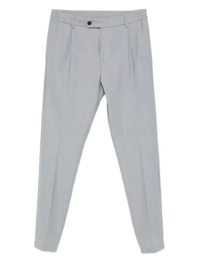 Eleventy Pleated-front Trousers In Silver