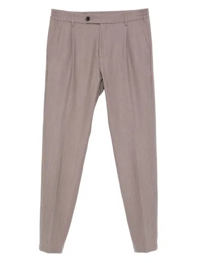 Eleventy Pleated-front Trousers In Neutral