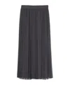 Eleventy Pleated Midi Skirt In Black