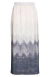 Eleventy Pleated Ombré Midi Skirt In Smoke Melange Grey