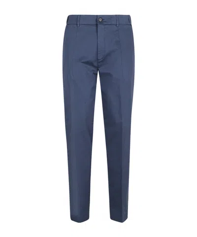 Eleventy Pleated Straight-leg Pants In Blue