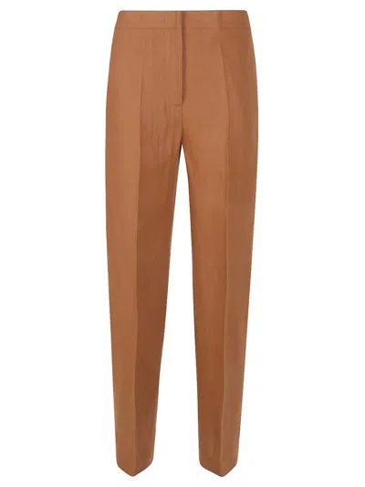 Eleventy Pleated Tailored Trousers In Orange