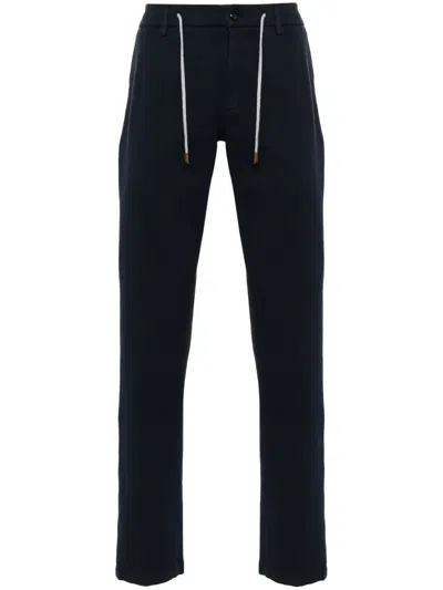 Eleventy Pleated Tapered Trousers In Blue