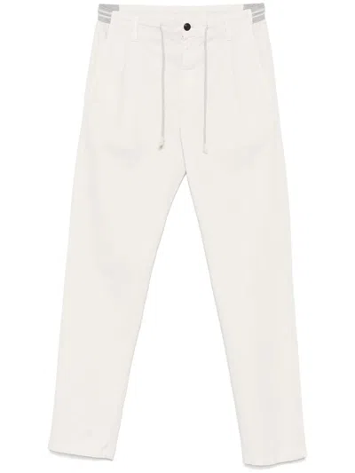 Eleventy Pleated Tapered Trousers In Neutrals