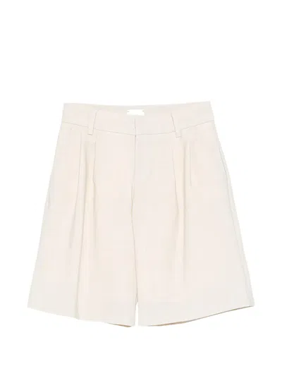 Eleventy Kids' Pleated Textured Shorts In Neutral