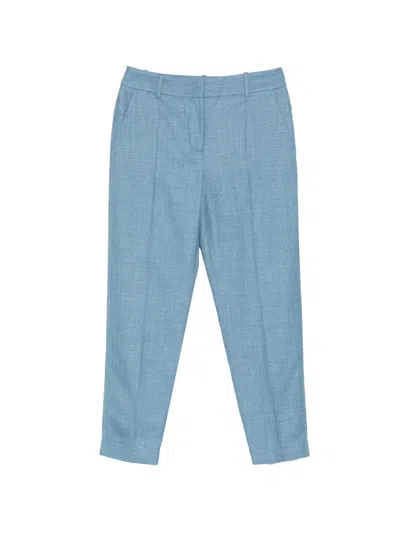 Eleventy Pleated Trousers In Blue
