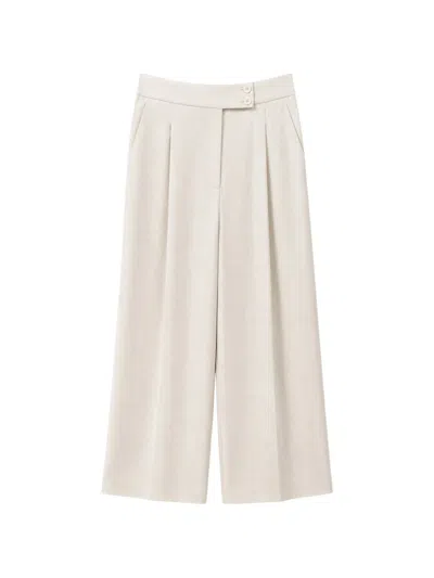 Eleventy Pleated Wide-leg Trousers In Neutral