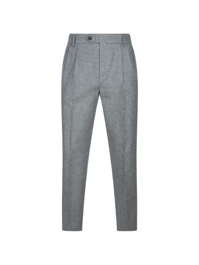 Eleventy Pleated-detail Trousers In Gray