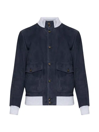 ELEVENTY POCKET BUTTON LEATHER JACKET