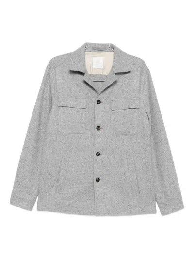 Eleventy Pocket Button Overshirt In Gray