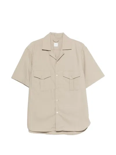 Eleventy Pocket Cotton Shirt In Neutral