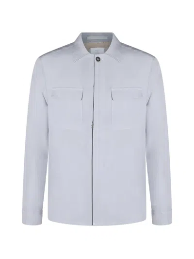 Eleventy Long Sleeved Button-fastened Jacket In Blue