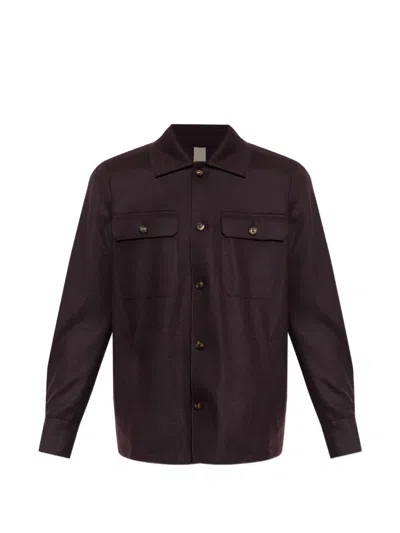 Eleventy Pocket-detail Shirt In Purple