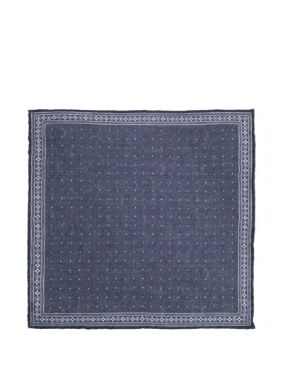 Eleventy Polka Dot Pocket Square In Blue