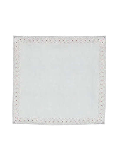 Eleventy 폴카 도트 울 혼방 스카프 In White