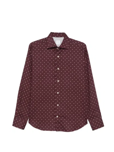 Eleventy Polka-dot Long-sleeve Shirt In Purple