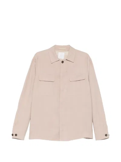 Eleventy Polo-collar Shirt Jacket In Neutral