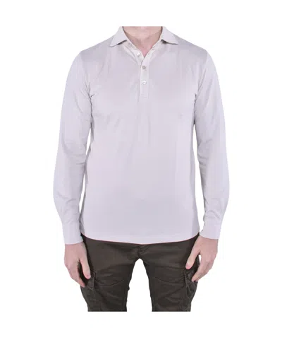 Eleventy Polo In Cotone Manica Lunga In White