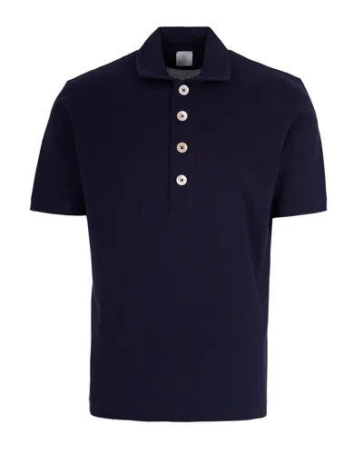 Eleventy Polo Mezza Manica Blu In Blue