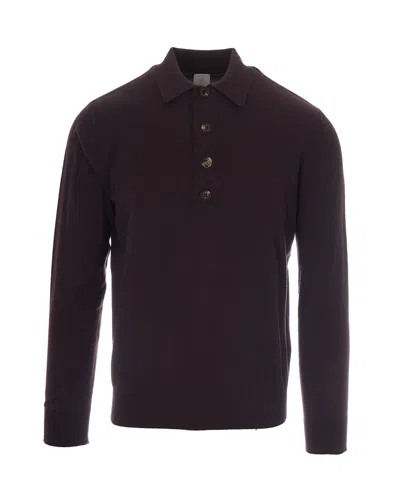 Eleventy Polo Regular Bordeaux In Brown