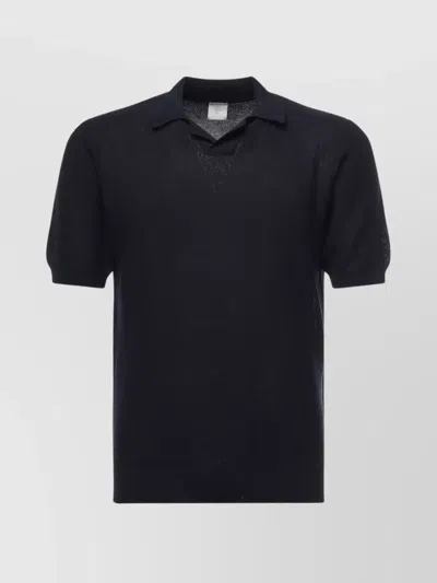 Eleventy Polo Shirt Knitted Bowling Collar In Blue