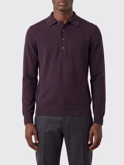 Eleventy Polo Shirt Men Color Brown In Burgundy