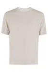 Eleventy Premium Short-sleeve Knit Jersey In Neutrals