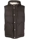 Eleventy Press-stud Hooded Down Gilet In Grey