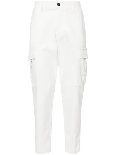 Eleventy Pressed-crease Cargo Pants In 白色