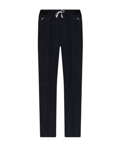 Eleventy Pressed-crease Trousers In Black