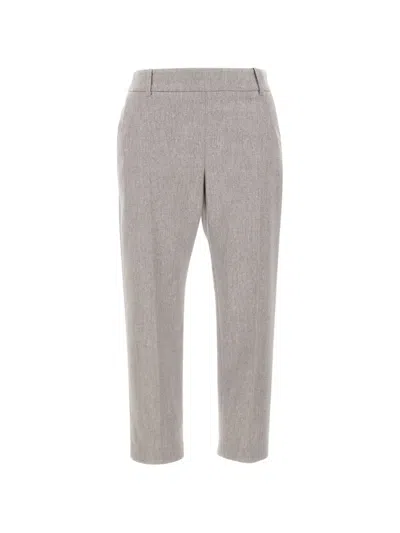 Eleventy Pressed-crease Trousers In Gray