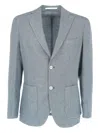Eleventy Prince-of-wales Blazer In Gray