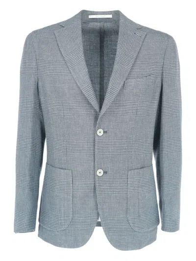 Eleventy Prince-of-wales Blazer In Gray