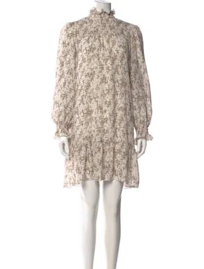 Pre-owned Eleventy Printed Mini Dress In Neutral