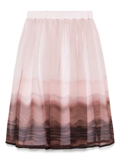 Eleventy Kids' Printed Skirt In Pink