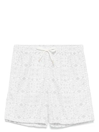 Eleventy Printed Swim Shorts In Grey