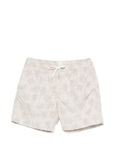 Eleventy Printed Swim Shorts In Neutral
