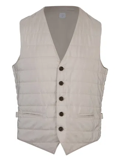 Eleventy Quilted Gilet In Gray