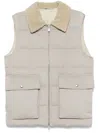 Eleventy Quilted Gilet In Grey