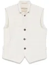 Eleventy Quilted Gilet In Neutrals