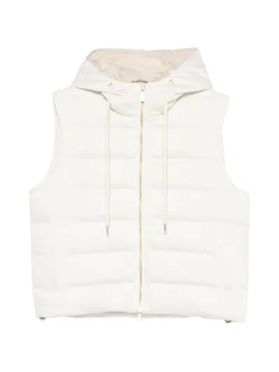 Eleventy Quilted Gilet In Neutral