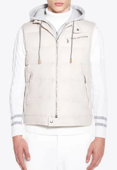 Eleventy Quilted Padded Gilet In Gray