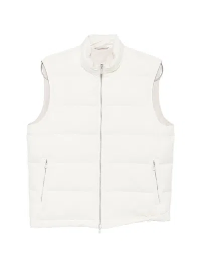 Eleventy Quilted Padded Gilet In White