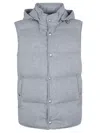 Eleventy Buttoned Padded Gilet In Grey