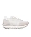 Eleventy Mixed Media Runner Sneaker In White