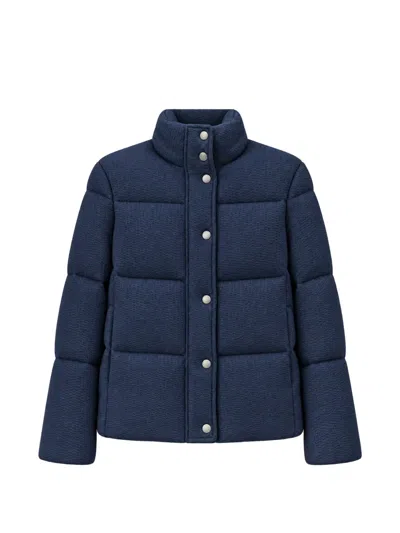 Eleventy Quilted Wool Jacket In Blue