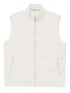 Eleventy Quilted Zip-front Vest In White